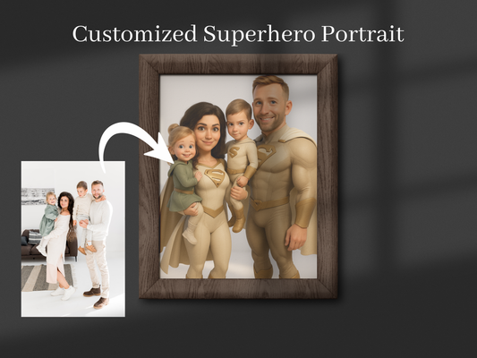 Custom Superhero Portrait from Your Photo | Personalized Superhero Character | Couple, Family, Pet Gift