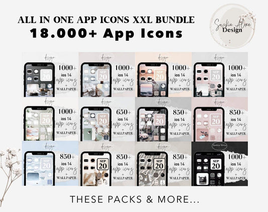 18.000+ App Icons - XXL Bundle with Master Resell Rights - Lumière Noire Studio
