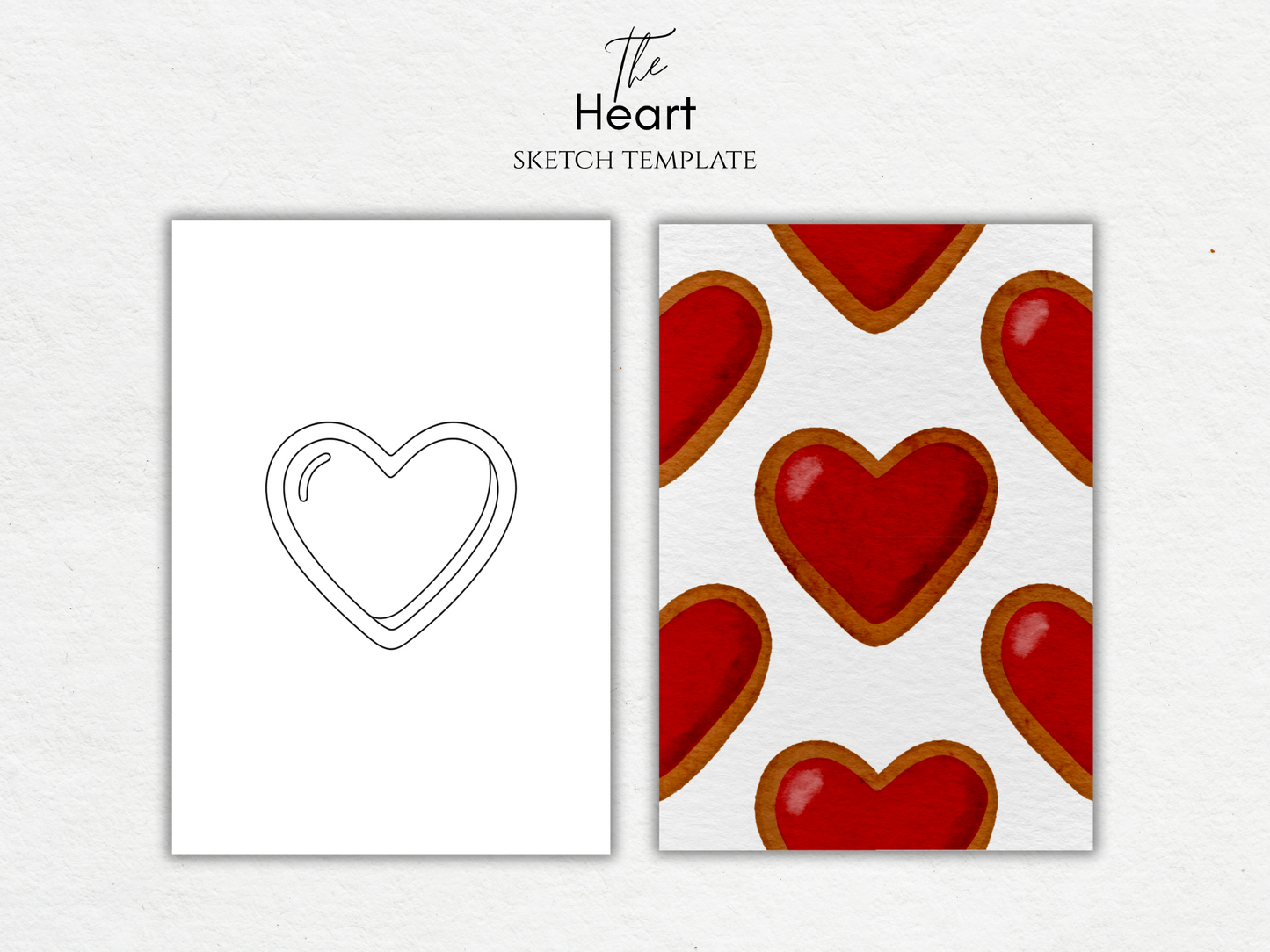 The Heart – Free Sketch Template for Watercolor & Procreate