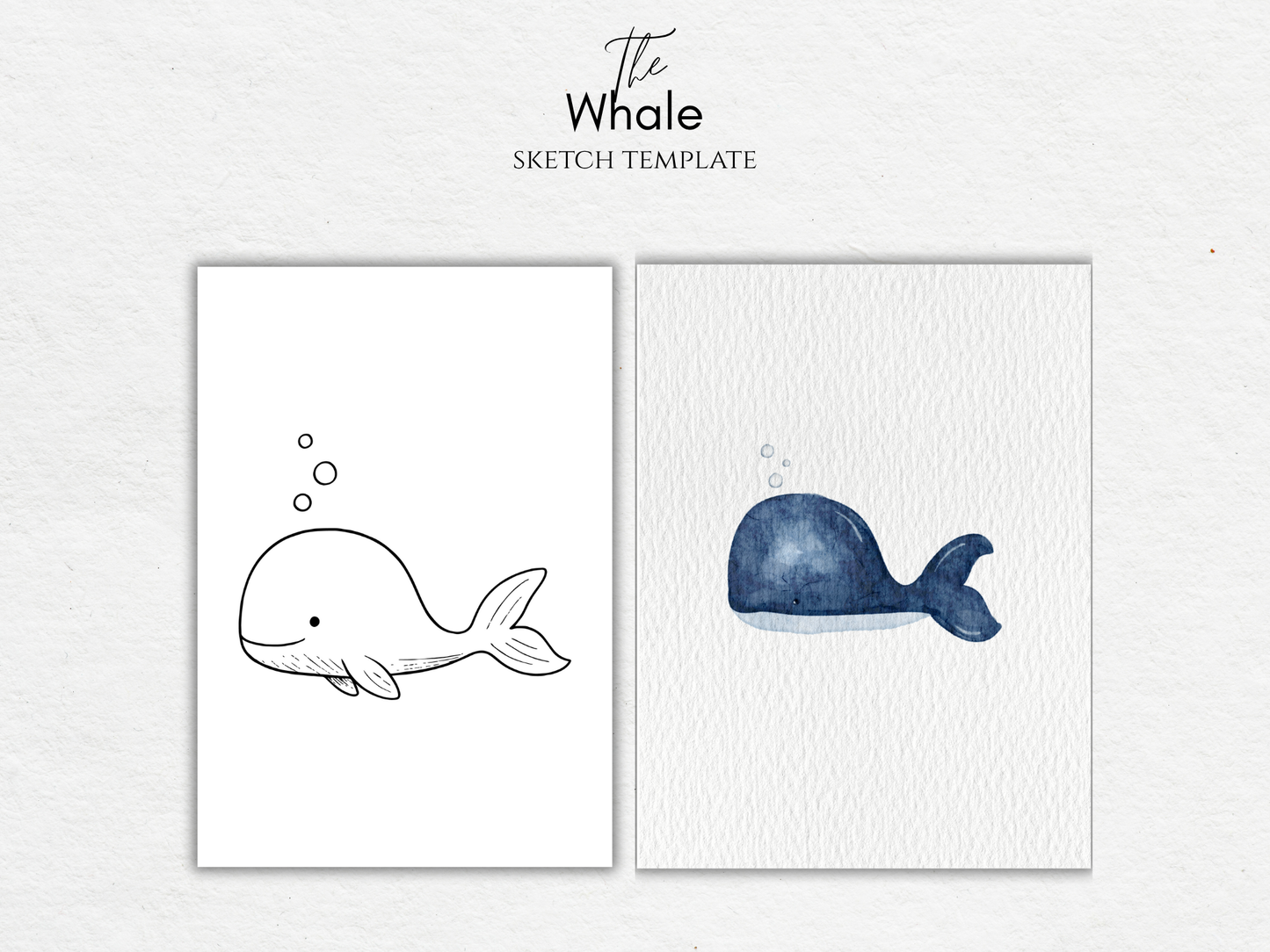 The Whale – Free Sketch Template for Watercolor & Procreate
