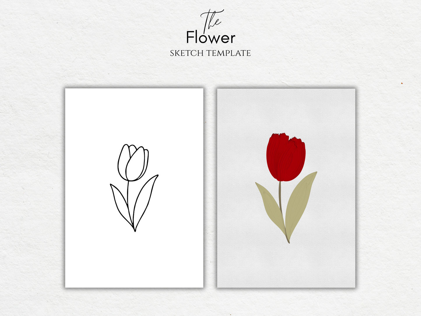 The Flower – Free Sketch Template for Watercolor & Procreate