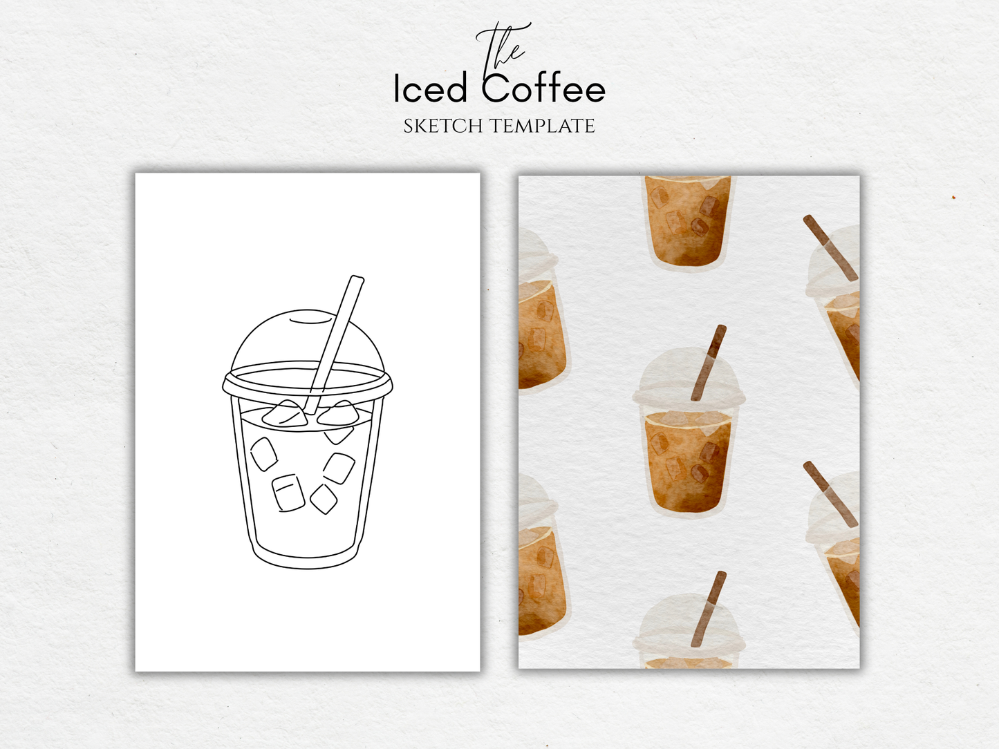 The Iced Coffee – Free Sketch Template for Watercolor & Procreate