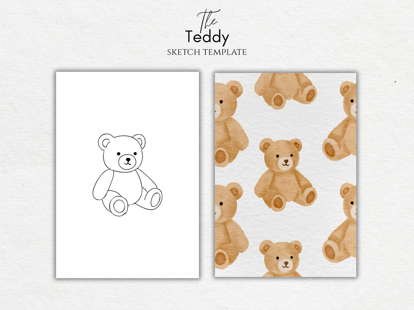 The Teddy – Free Sketch Template for Watercolor & Procreate