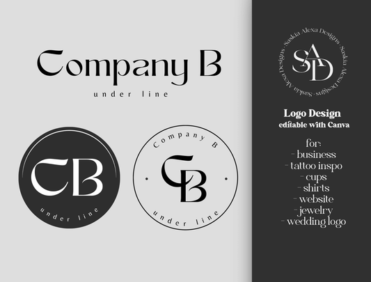 editable Logo Design - Company B Style - Lumière Noire Studio