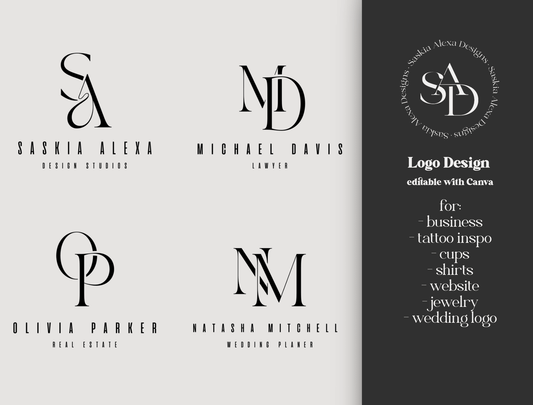 editable Logo Design - create as many logos as you want with Master Resell Rights - Lumière Noire Studio