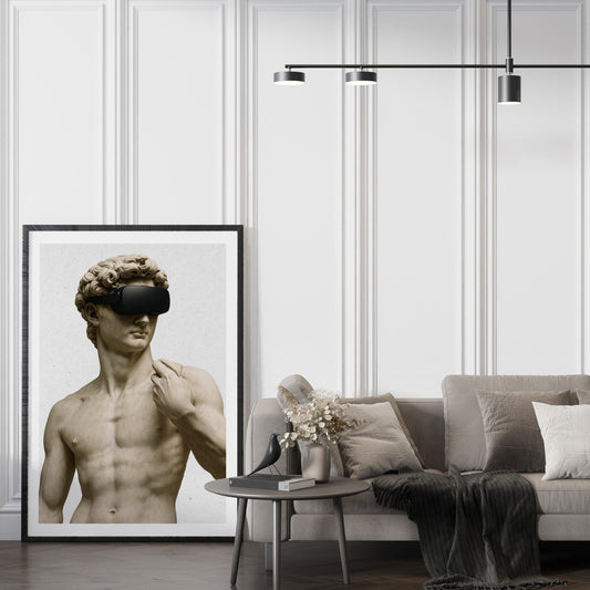 Statue with VR Headset – “New World Gaze” Poster