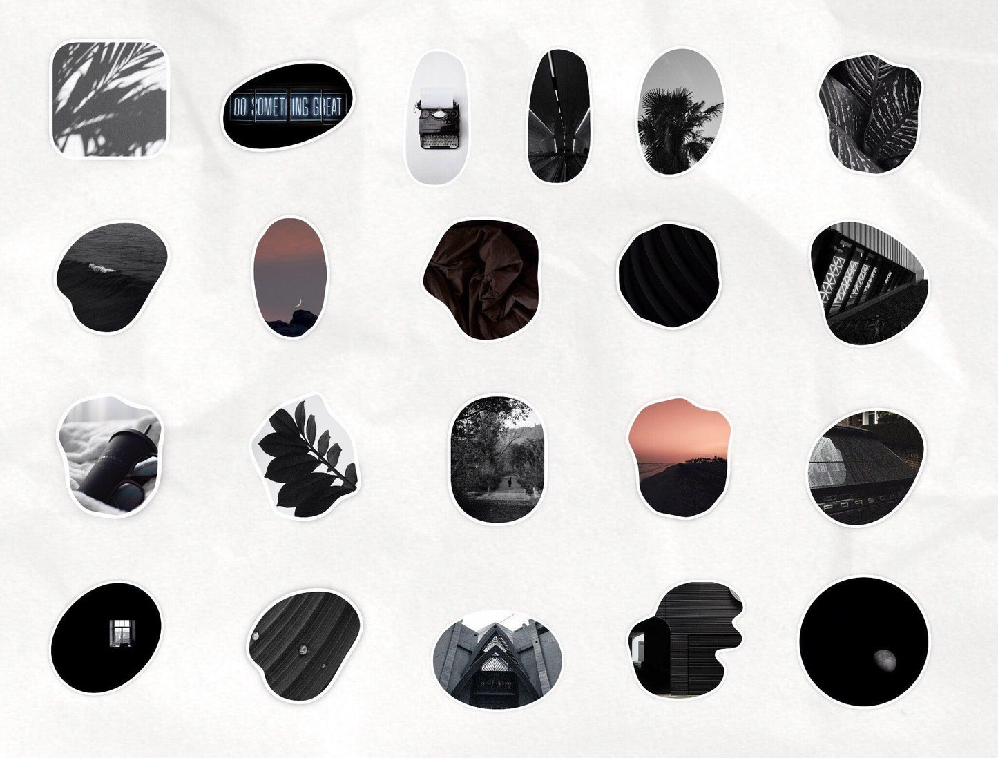 Digital Sticker | Cliparts Black Aesthetics| Master Resell Rights - Lumière Noire Studio