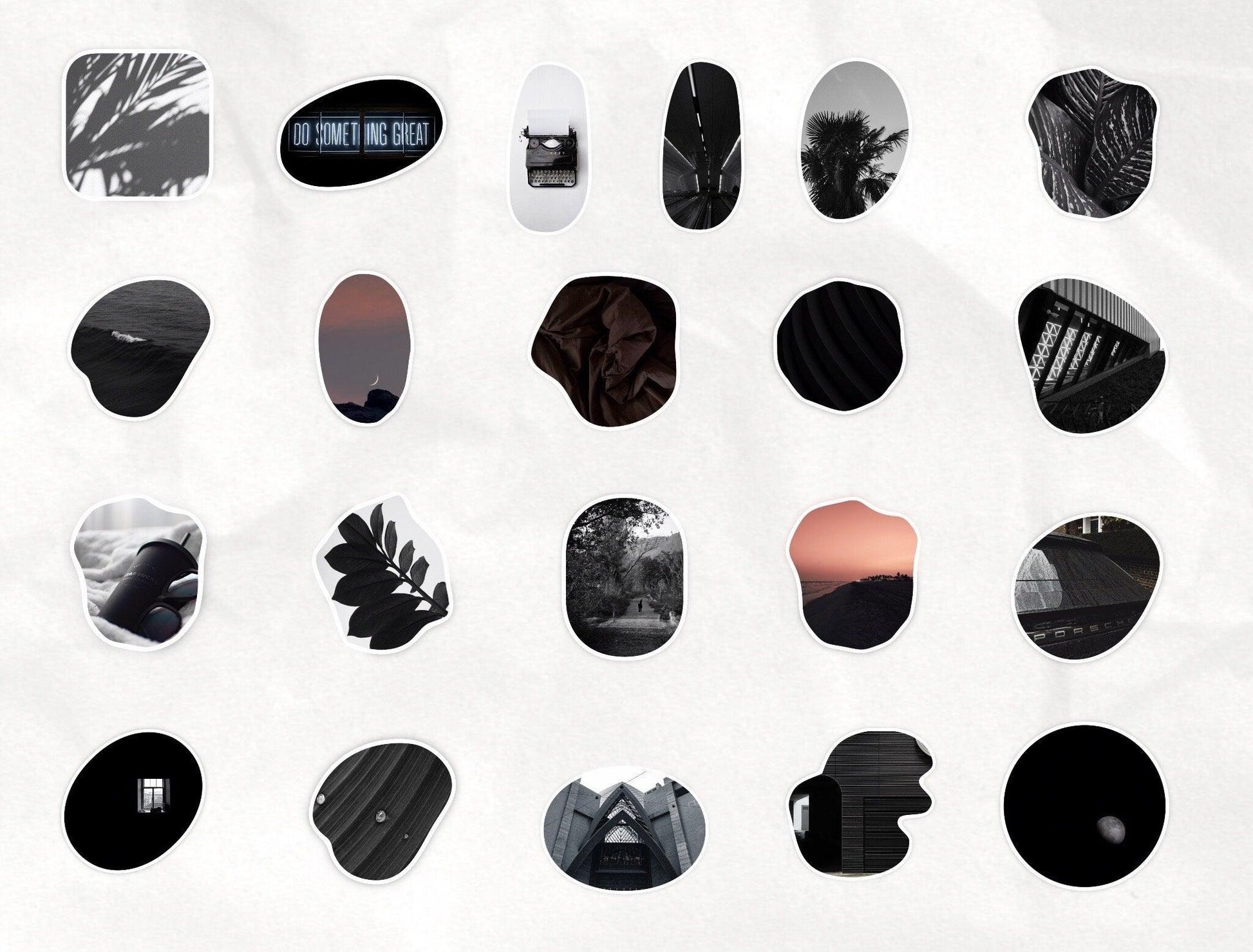 Digital Sticker | Cliparts Black Aesthetics| Master Resell Rights - Lumière Noire Studio