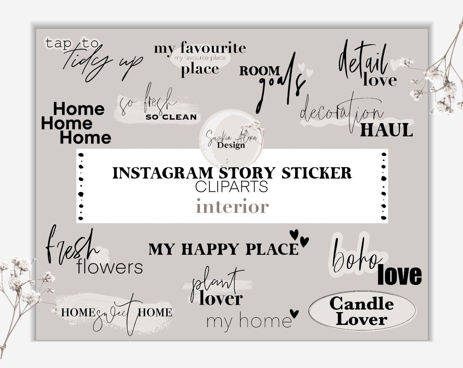 Instagram Story Sticker | Cliparts Interior Home | Master Resell Rights - Lumière Noire Studio