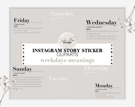 Instagram Story Sticker | Weekdays Definition | Master Resell Rights - Lumière Noire Studio