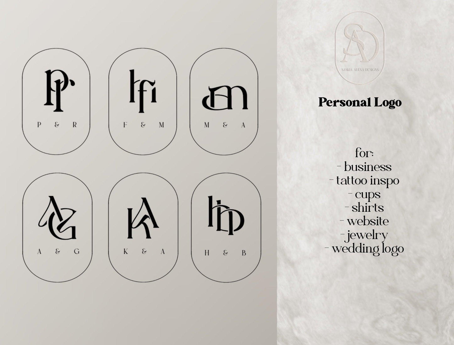 Personalized design | logo | monogram | digital file JPG/PNG - Lumière Noire Studio