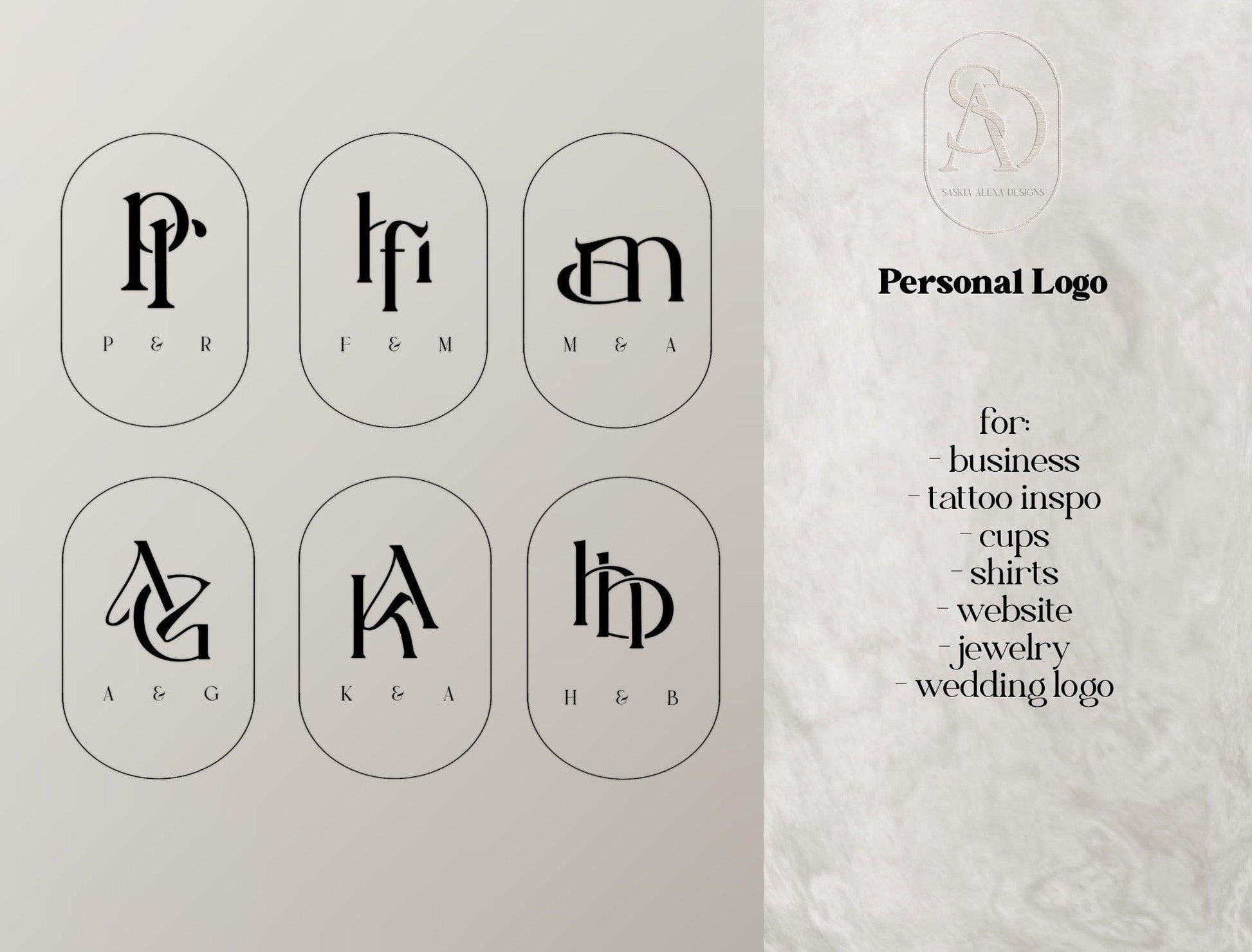 Personalized design | logo | monogram | digital file JPG/PNG - Lumière Noire Studio