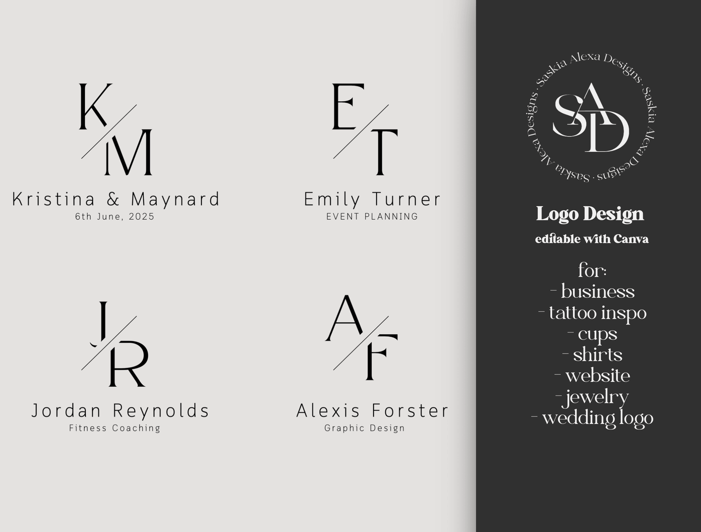 editable Logo Design - create as many logos as you want with Master Resell Rights - Lumière Noire Studio