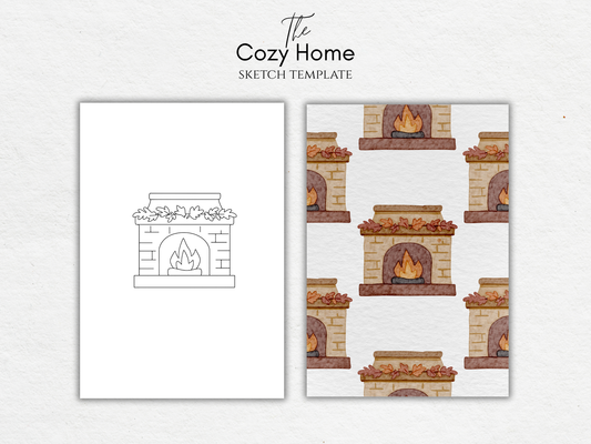The Cozy Place – Free Sketch Template for Watercolor & Procreate