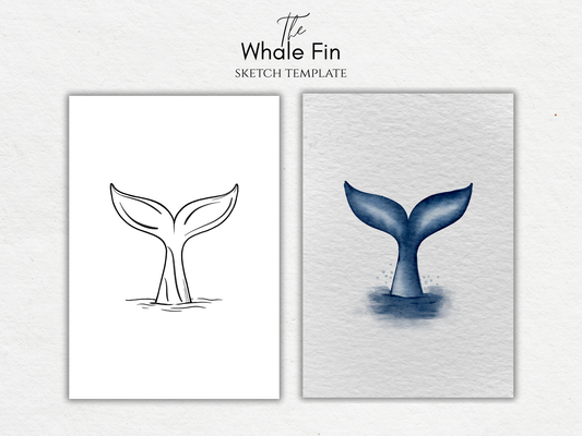 The Whale Fin – Free Ocean Sketch Template for Watercolor & Procreate