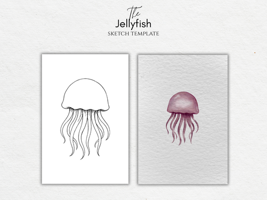 The Jellyfish – Free Ocean Sketch Template for Watercolor & Procreate