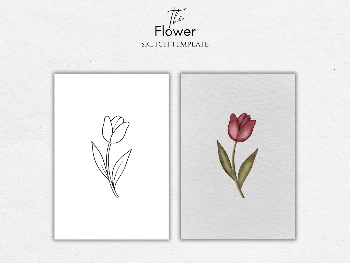 The Flower – Free Sketch Template for Watercolor & Procreate