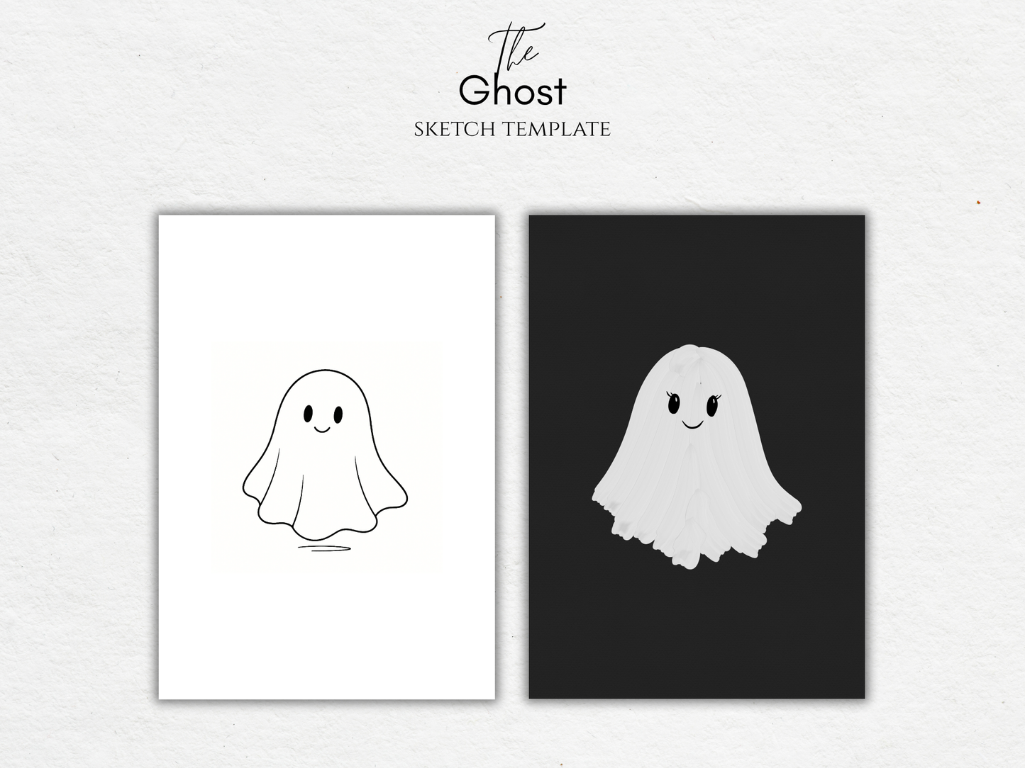 The Ghost – Free Sketch Template for Watercolor & Procreate