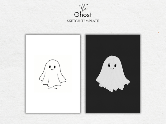 The Ghost – Free Sketch Template for Watercolor & Procreate