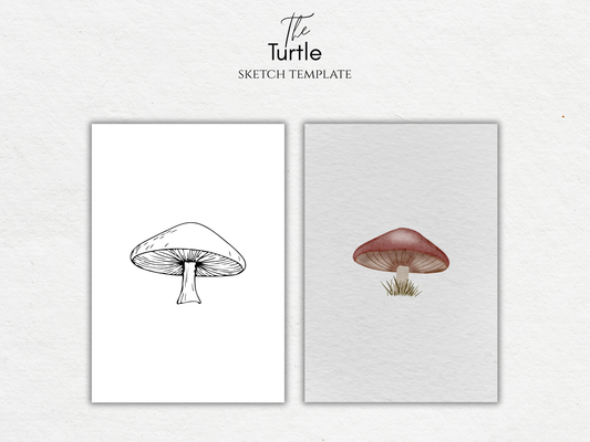 The Mushroom – Free Sketch Template for Watercolor & Procreate