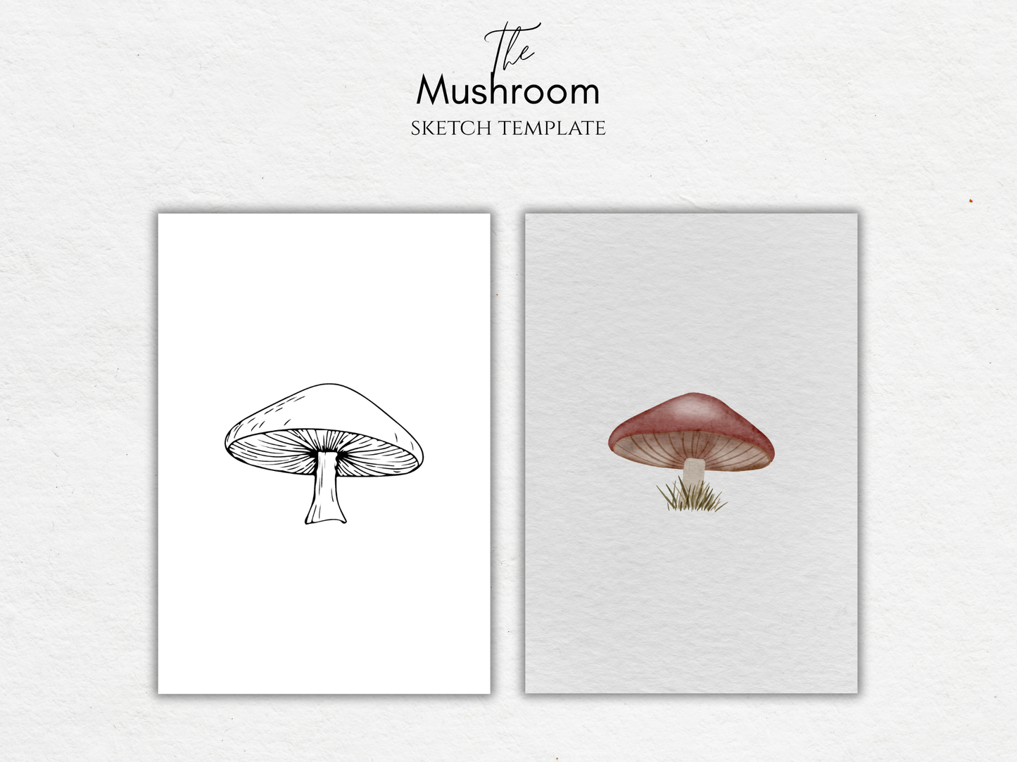The Mushroom – Free Sketch Template for Watercolor & Procreate