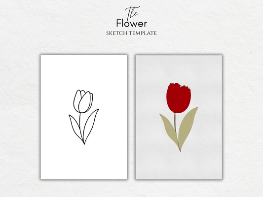 The Flower – Free Sketch Template for Watercolor & Procreate