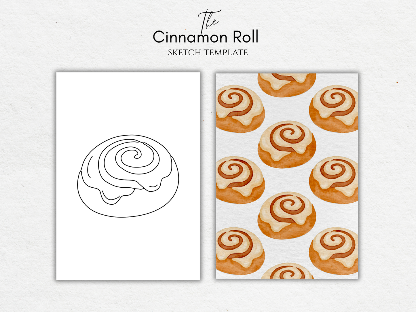 The Cinnamon Roll – Free Sketch Template for Watercolor & Procreate