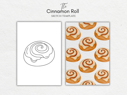 The Cinnamon Roll – Free Sketch Template for Watercolor & Procreate