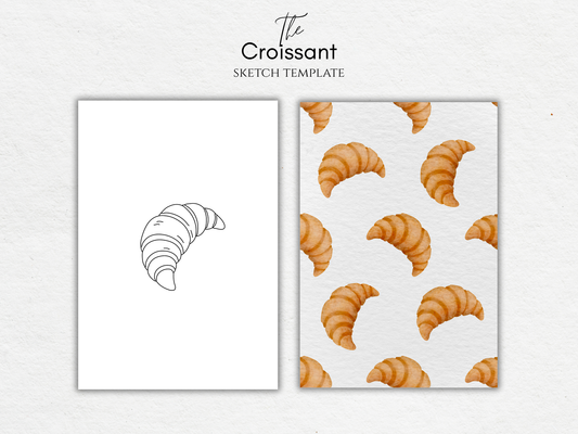 The Croissant – Free Sketch Template for Watercolor & Procreate