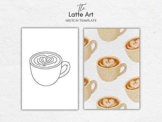 The Latte Art – Free Sketch Template for Watercolor & Procreate
