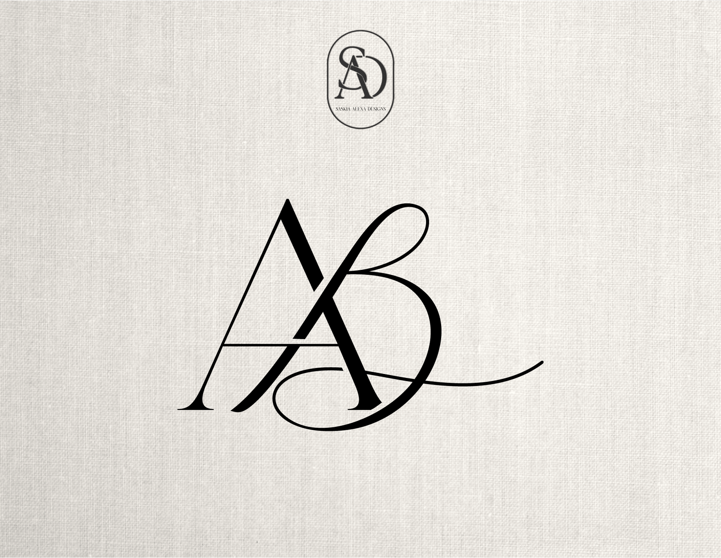 A & B - logo design | calligraphy | minimal - Lumière Noire Studio