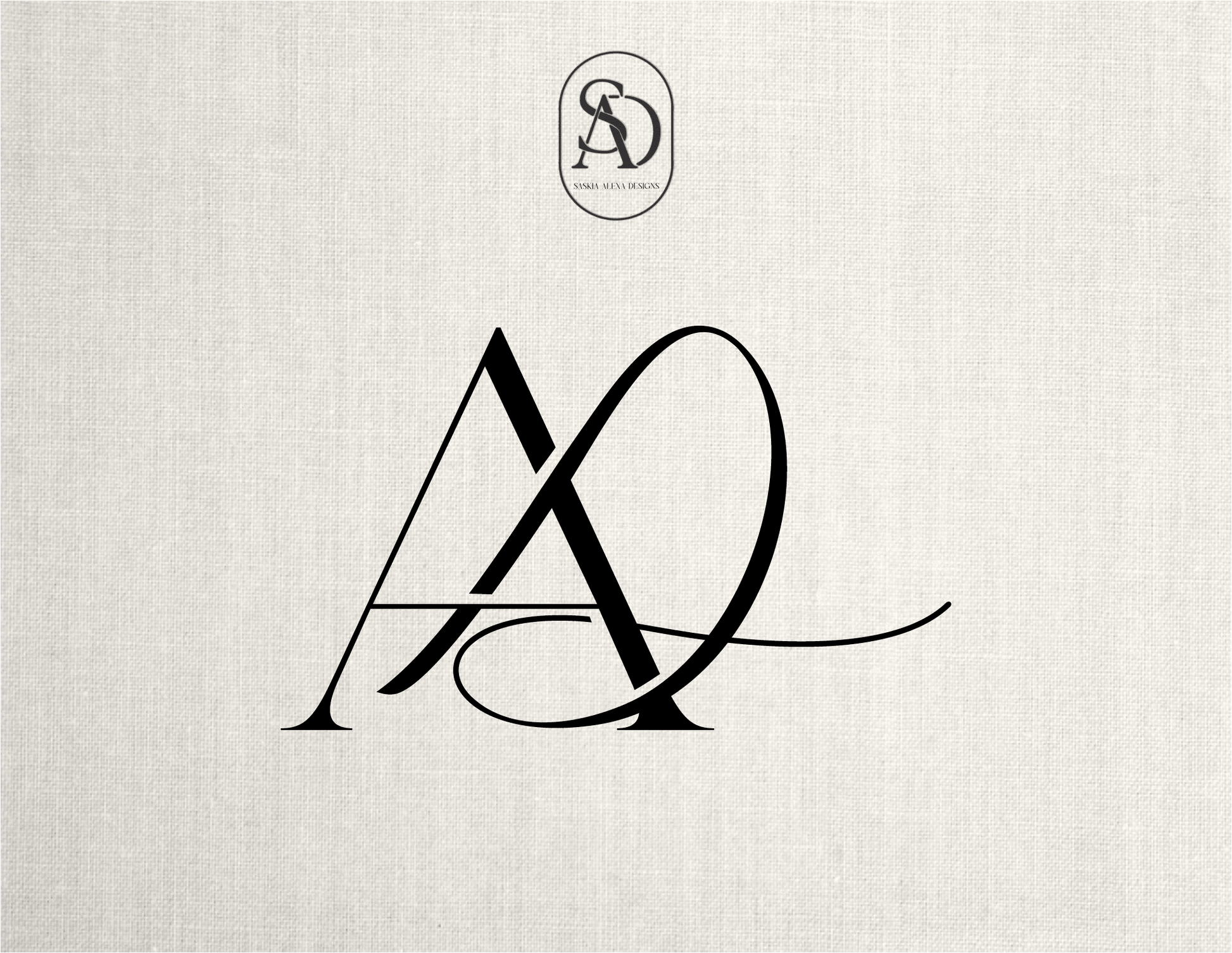 A & D - logo design | calligraphy | minimal - Lumière Noire Studio