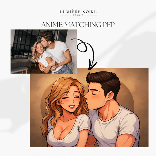 Custom Anime Portrait from Your Photo | Matching PFP | Couple, Family, Pet Gift | Digital Anime Art