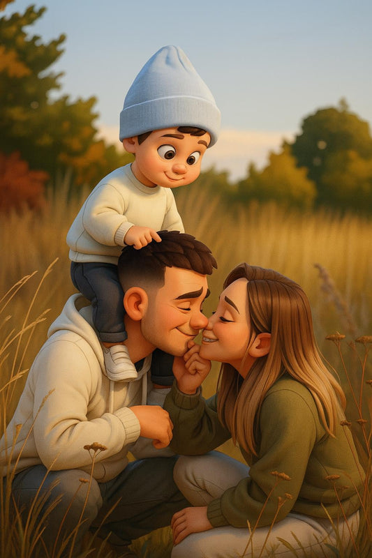 Custom 3D Cartoon Illustration Portrait from Your Photo | Personalized 3D Comic Character | Couple, Family, Pet Gift | Digital Cartoon Art