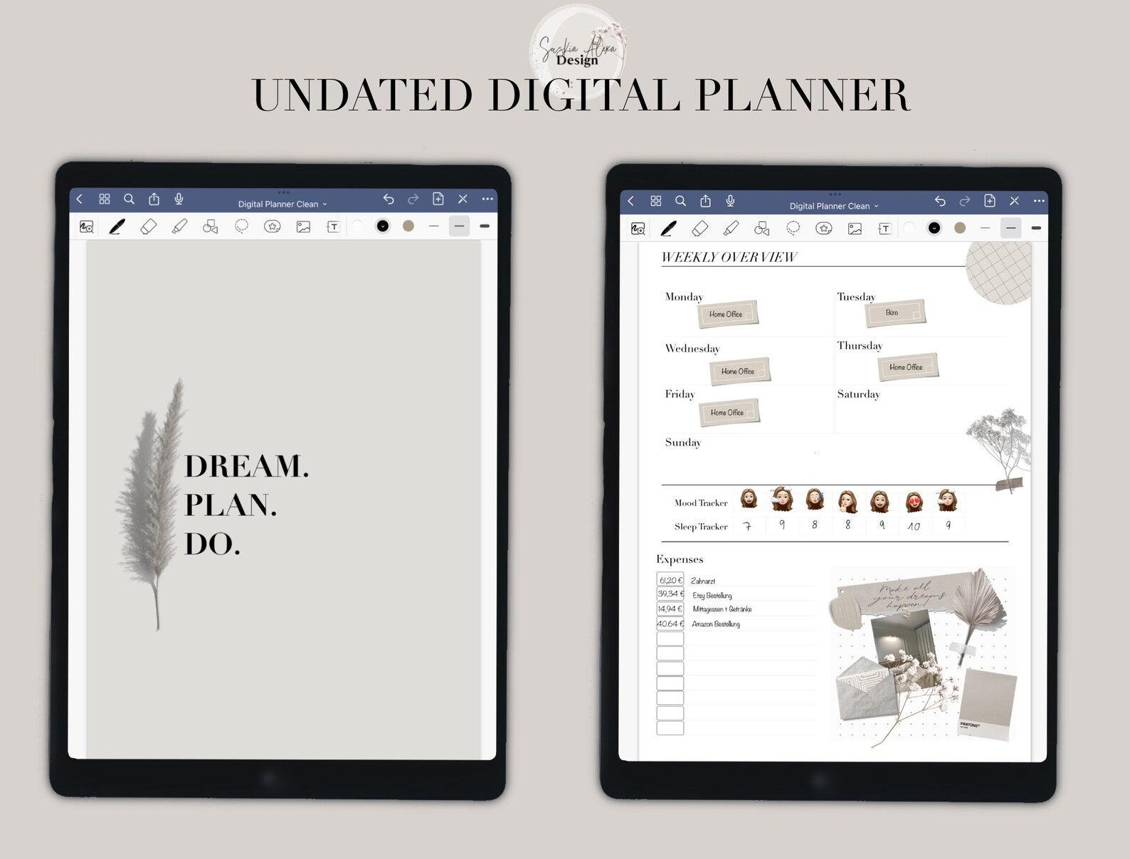 undated Digital Planner with Master Resell Rights - Lumière Noire Studio