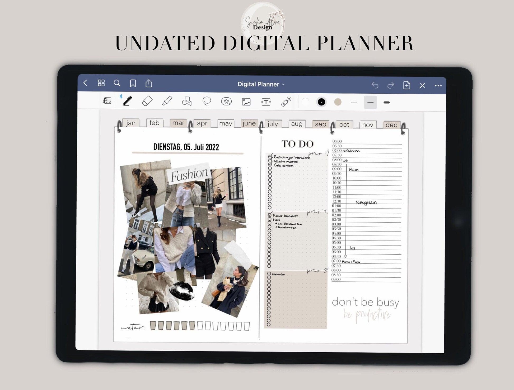 undated Digital Planner with Master Resell Rights - Lumière Noire Studio