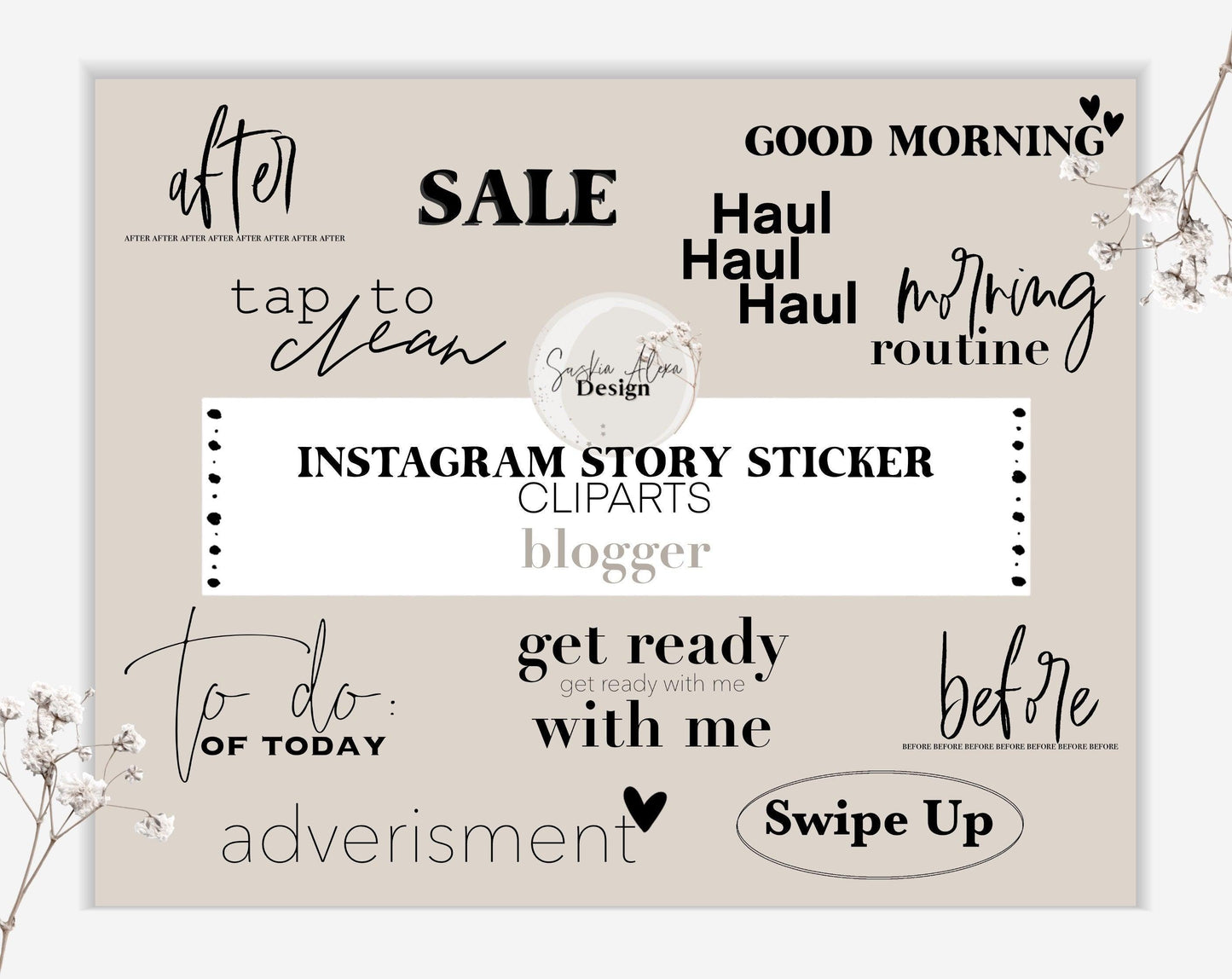 Instagram Story Sticker | Cliparts Blogger | Master Resell Rights - Lumière Noire Studio